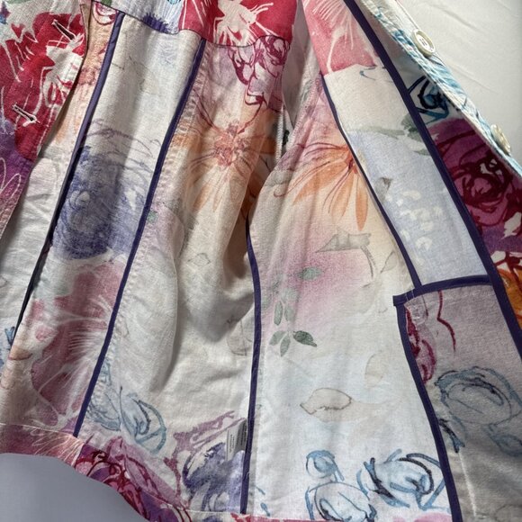 Coldwater Creek Multicolor Floral Jean Linen Jacket - Picture 6 of 12